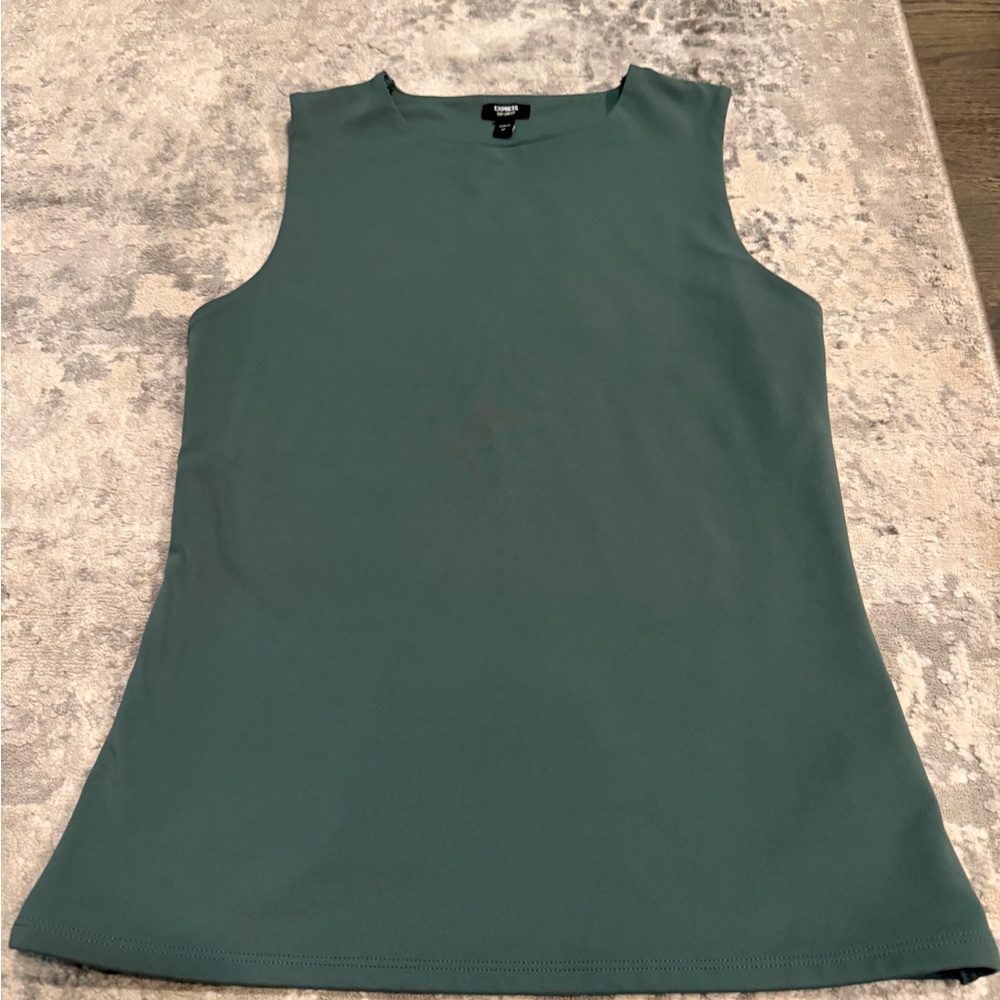 Express Sleeveless Crewneck Shell in Teal Green